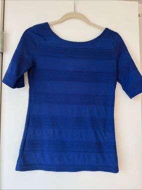 Banana Republic Royal Blue Ribbed Short-Sleeve Top